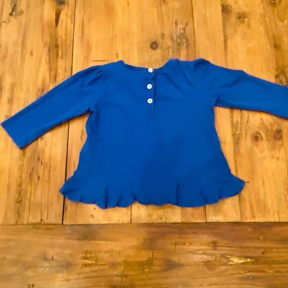 Ralph Lauren Infant Girls Flared Ruffle Trim Top Royal Blue Size 9 M - Picture 2 of 10
